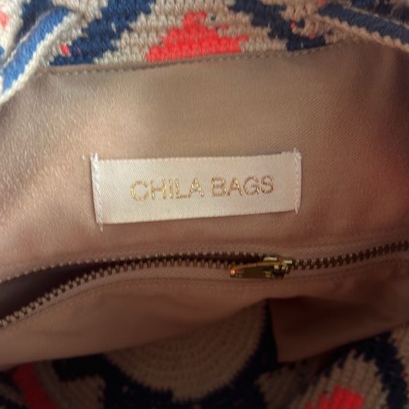 Chila bag crossbody shoulder bag woven summer peach blue handmade EUC - Picture 4 of 9
